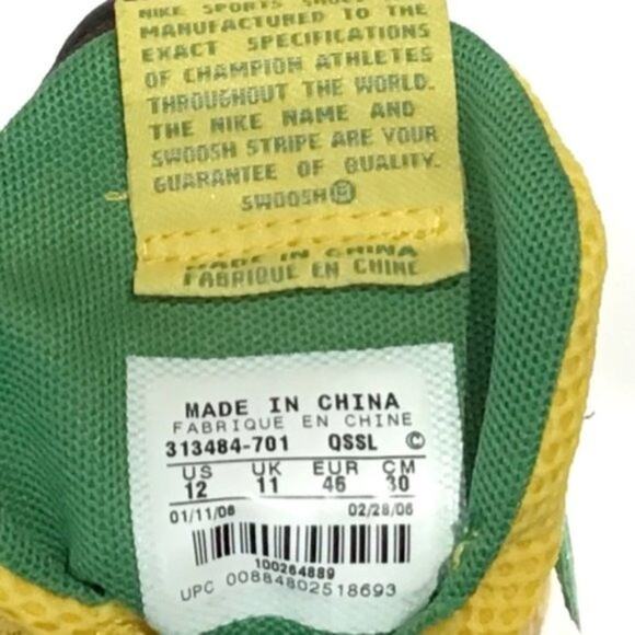 Nike Track Spikes Rare Men\'s Size 12 U of O Bowerman Spikes Yellow Green NWOB main image 13